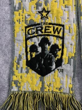Columbus Crew Soccer Scarf Digital Camo Pattern Fringe Wrap